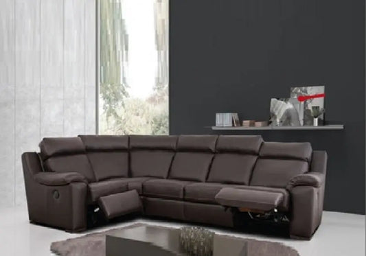 Canapé angle relax cuir gris ARGO Made in Italy