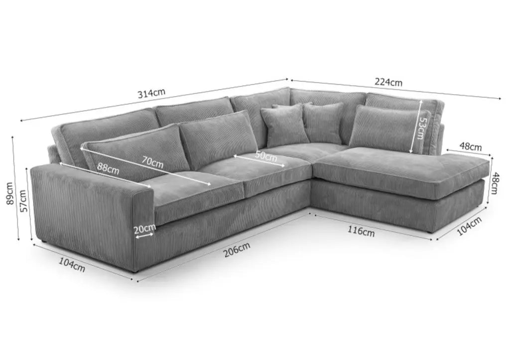 Canapé angle velours anthracite LÉA New Design