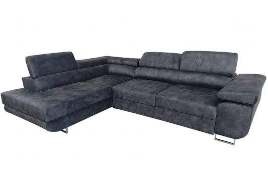 Canapé angle velours anthracite TEVA Made in Italy