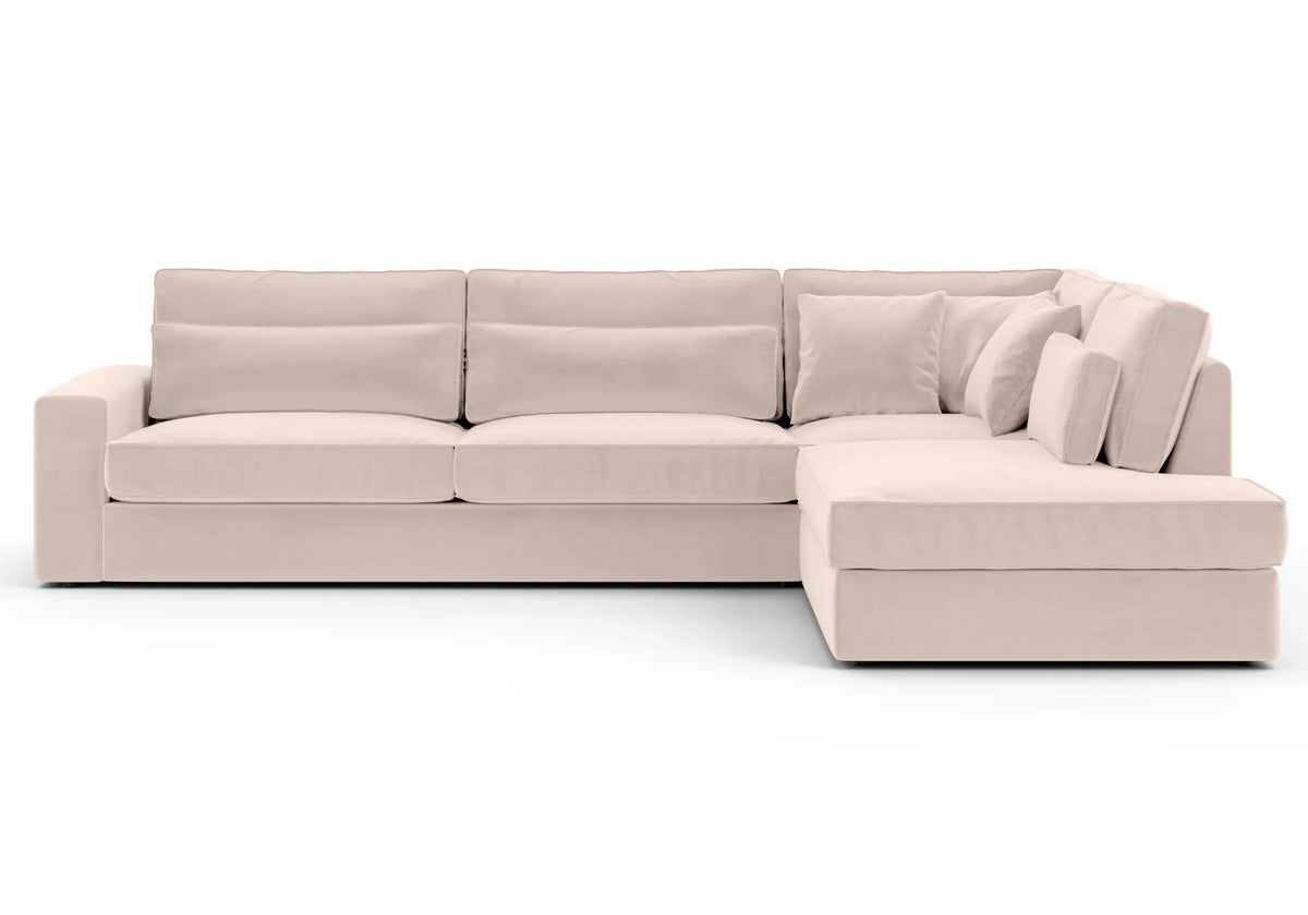Canapé angle velours beige ENA New Design