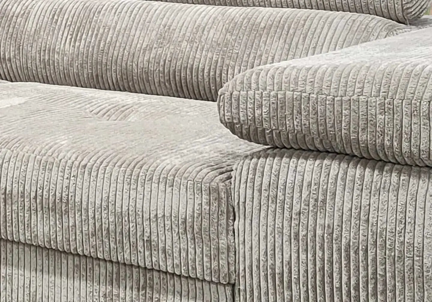 Canapé angle velours côtelé beige TEVA - DEKOFLIX