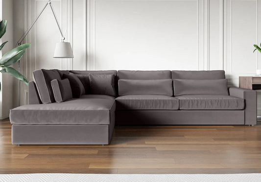 Canapé angle velours gris ENA New Design