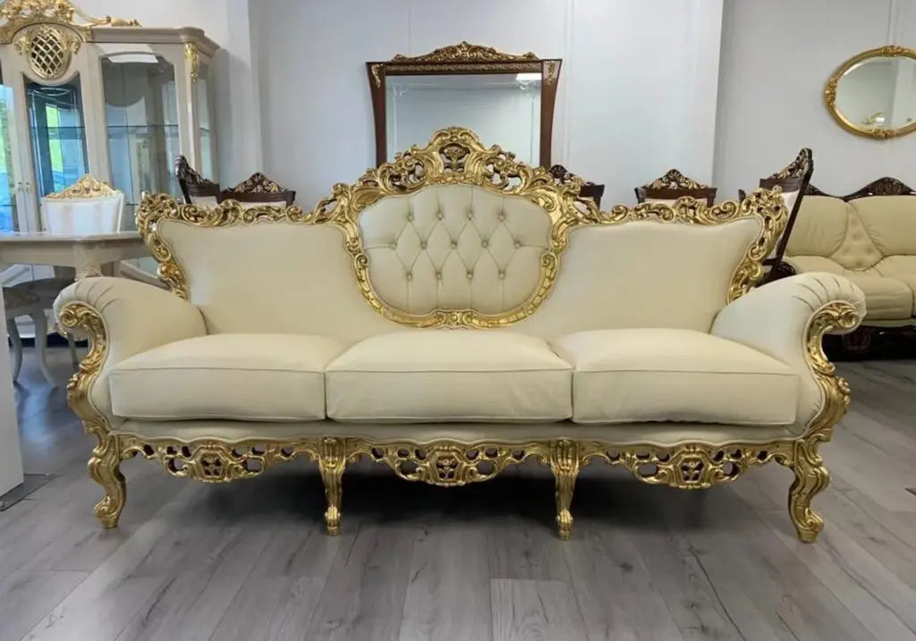 Canapé baroque doré cuir LUCY S.T. Italy