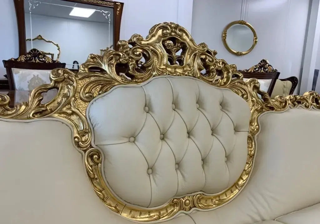 Canapé baroque doré cuir LUCY S.T. Italy