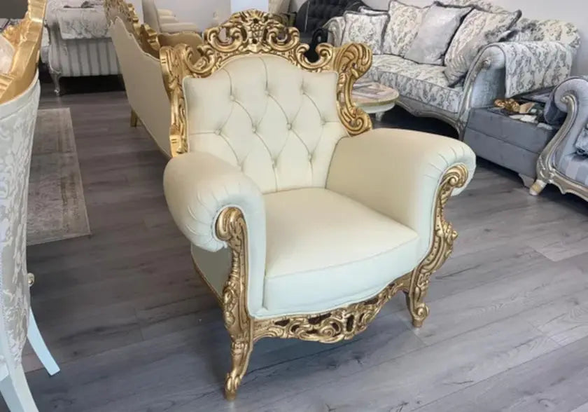 Canapé baroque doré cuir LUCY S.T. Italy