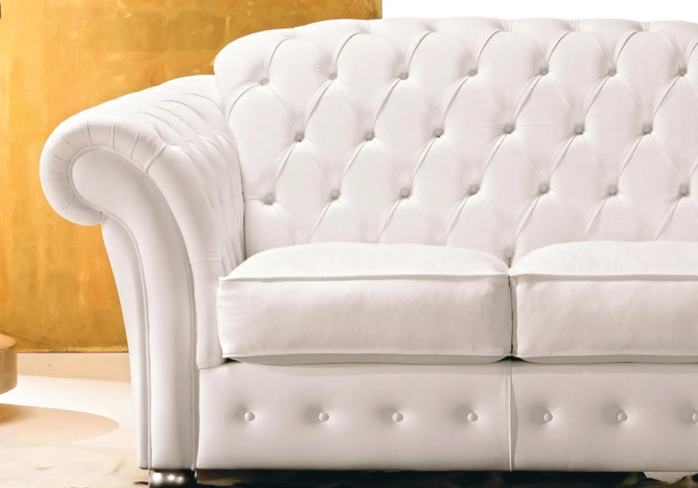 Canapé chesterfield cuir blanc CIANA S.T. Italy