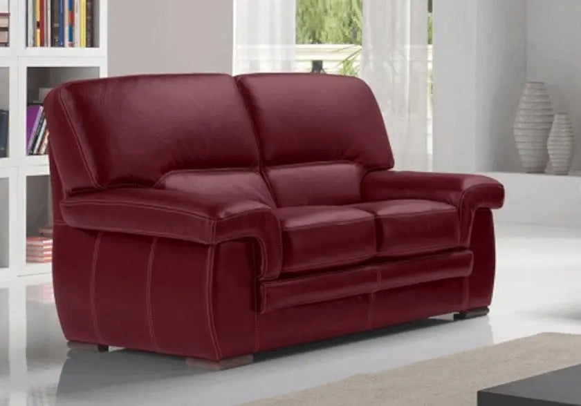 Canapé convertible cuir bordeaux ANIS - DEKOFLIX