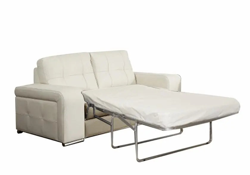 Canapé convertible cuir crème CLÉA - DEKOFLIX