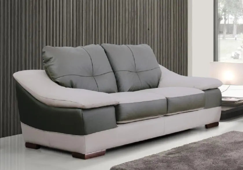 Canapé cuir beige gris design CARMAN Made in Italy