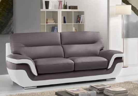 Canapé cuir blanc choco design CASSANDRA Made in Italy