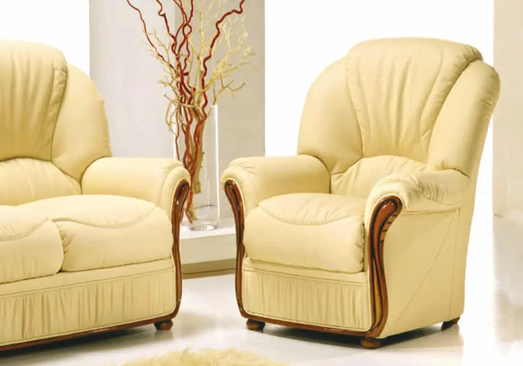 Canapé cuir crème CÉSAR S.T. Italy