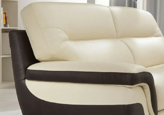 Canapé cuir crème choco design CASSANDRA Made in Italy