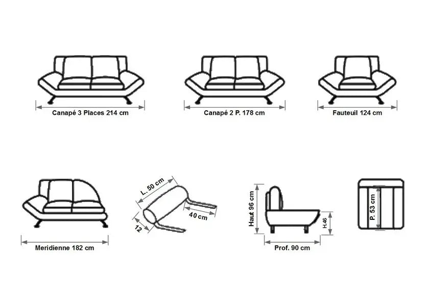 Canapé cuir design bicolore BERENI Made in Italy