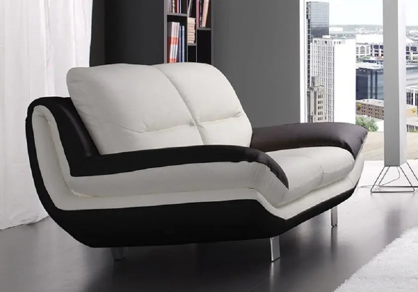 Canapé cuir design blanc noir BEA Made in Italy