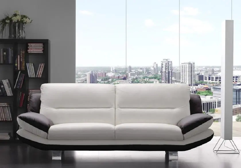 Canapé cuir design blanc noir BEA Made in Italy