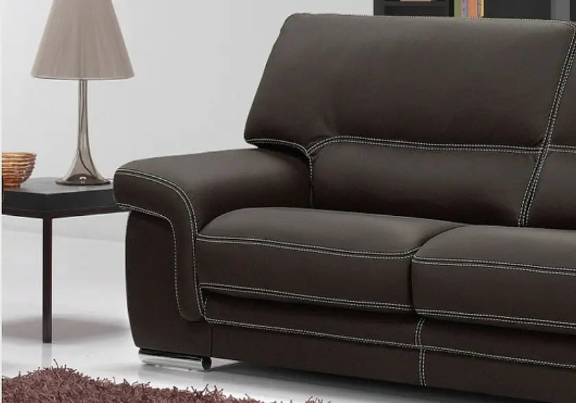 Canapé cuir design noir ANNA Made in Italy