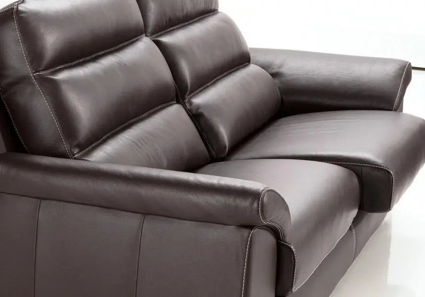 Canapé cuir design noir BARBAROS Made in Italy