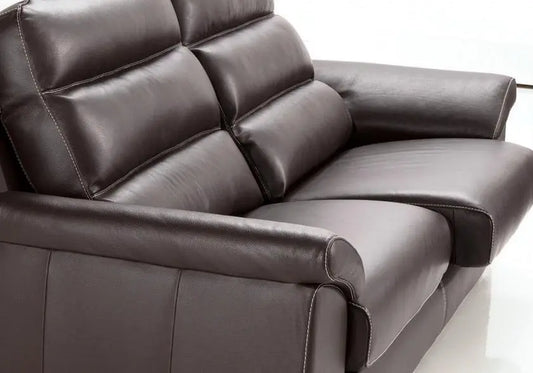 Canapé cuir design noir BARBAROS Made in Italy