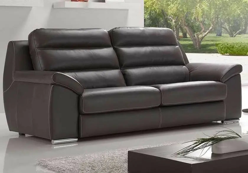 Canapé cuir design noir BARBAROS Made in Italy