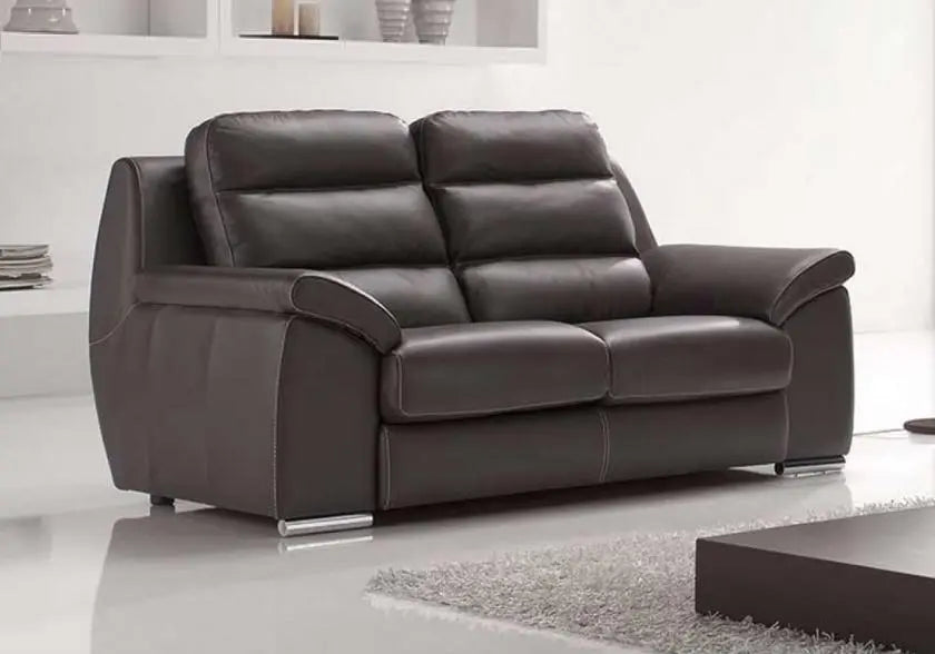 Canapé cuir design noir BARBAROS Made in Italy
