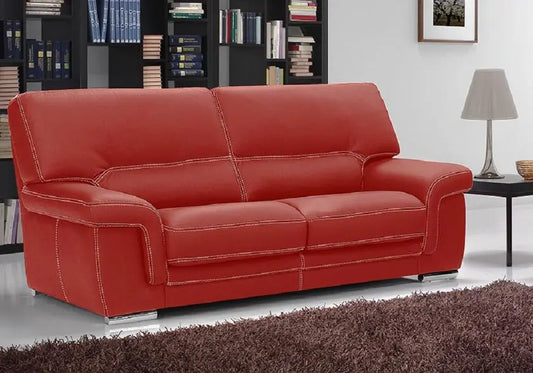 Canapé cuir design rouge ANNA Made in Italy