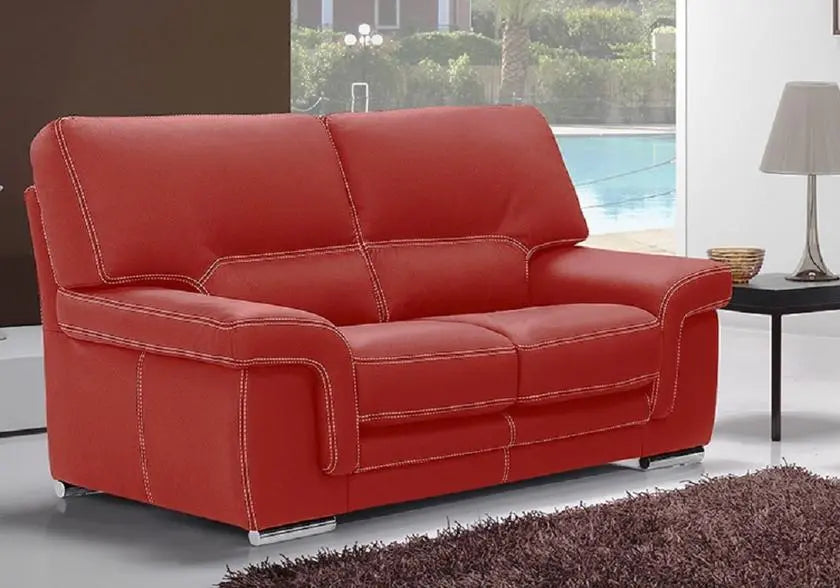 Canapé cuir design rouge ANNA Made in Italy