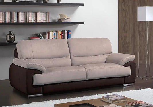 Canapé cuir microfibre beige ANNE Made in Italy