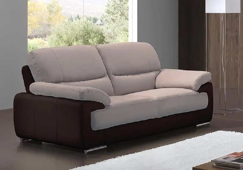 Canapé cuir microfibre beige ANNE Made in Italy