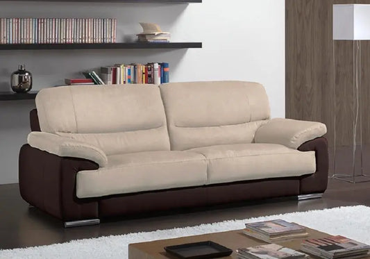 Canapé cuir microfibre crème ANNE Made in Italy