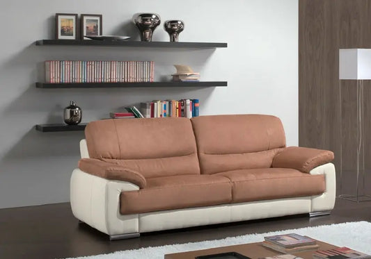 Canapé cuir microfibre marron ANNE Made in Italy