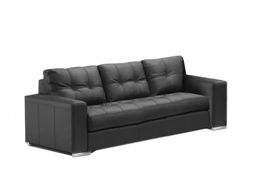 Canapé cuir noir convertible lit ALEXIE Made in Italy