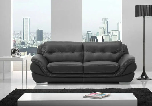 Canapé cuir noir design ALICIA Made in Italy