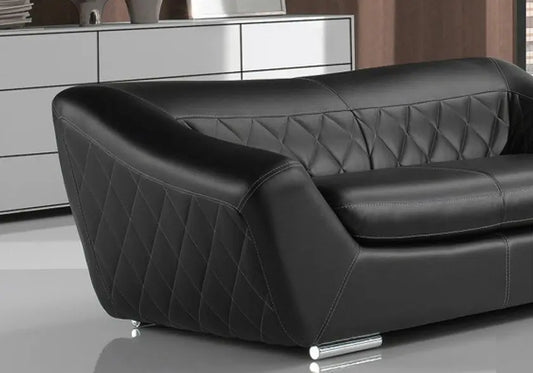 Canapé cuir noir design MICHELANGE Made in Italy