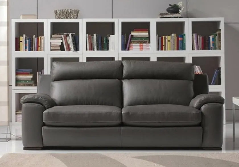 Canapé cuir relax gris ARGO - DEKOFLIX