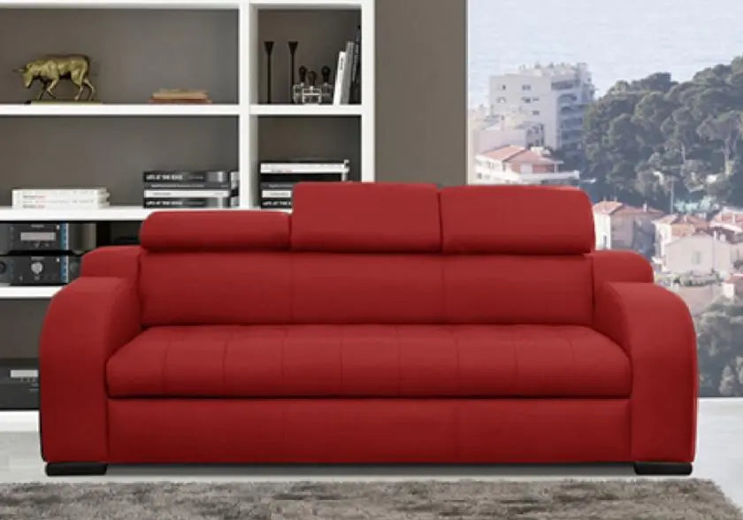Canapé cuir rouge têtières réglables AMELIE Made in Italy