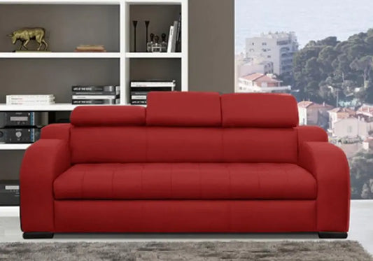 Canapé cuir rouge têtières réglables AMELIE Made in Italy