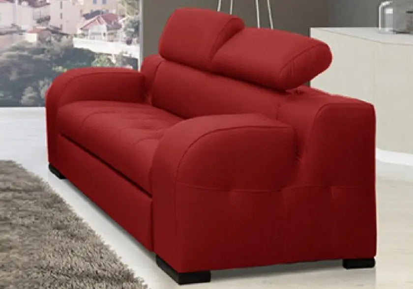 Canapé cuir rouge têtières réglables AMELIE Made in Italy