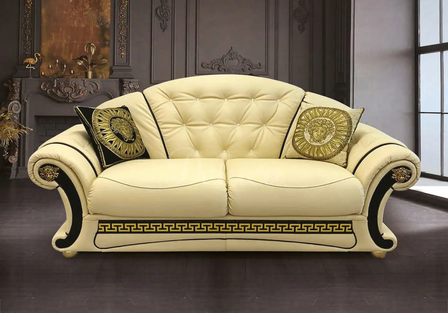 Canapé cuir versace capitonné LOUIS S.T. Italy
