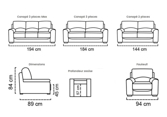 Canapé en cuir marron ALBA Made in Italy