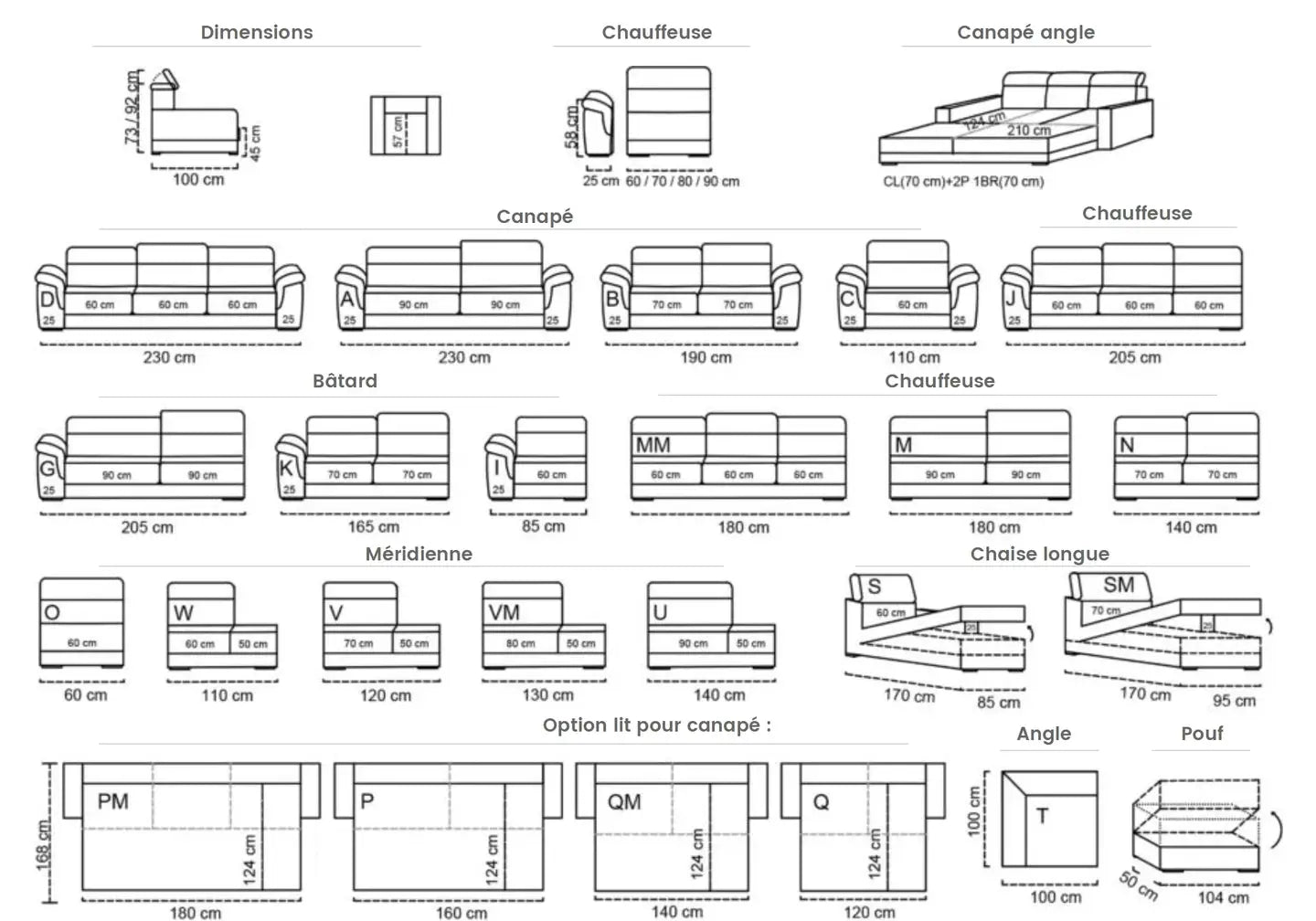Canapé modulable angle gris FOXY Made in Italy