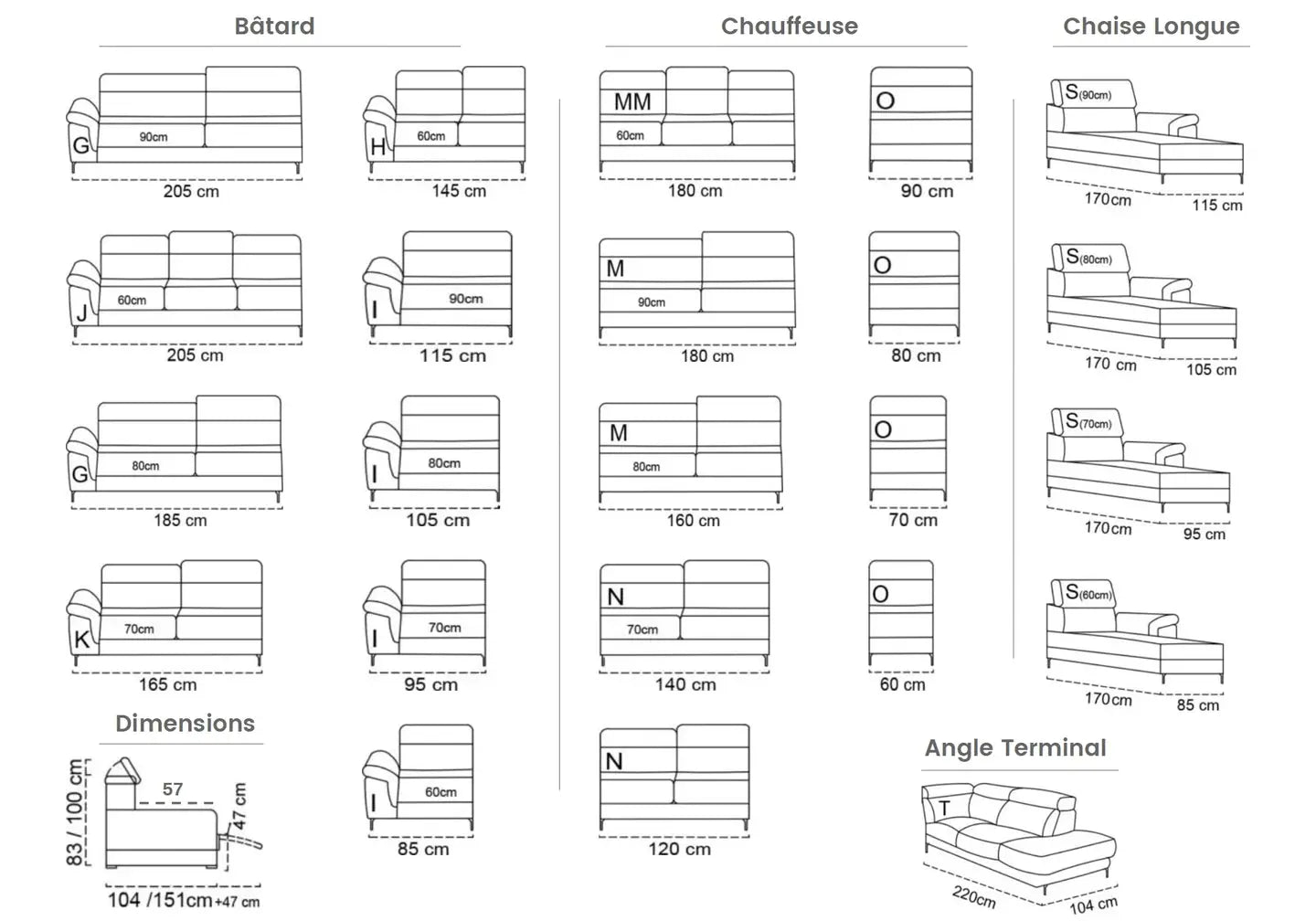 Canapé modulable relax bleu FELIA Made in Italy