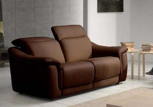 Canapé relax cuir choco CARLA Made in Italy