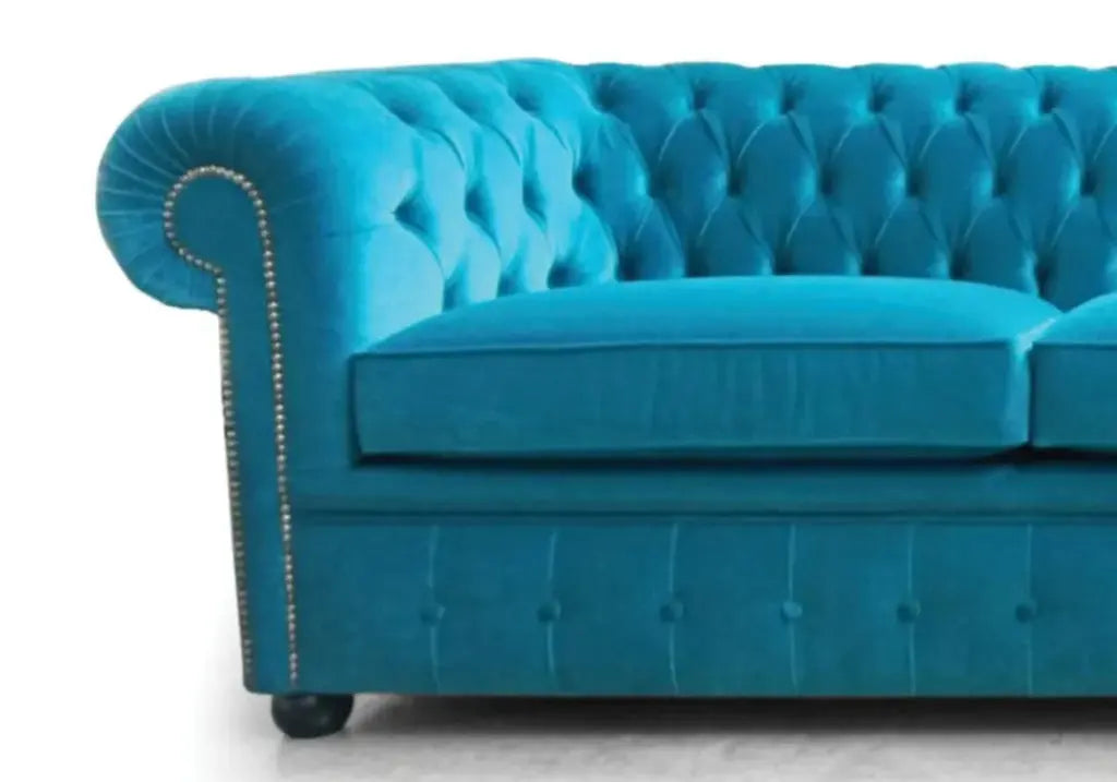 Canapé velours bleu capitonné CHESTERFIELD S.T. Italy