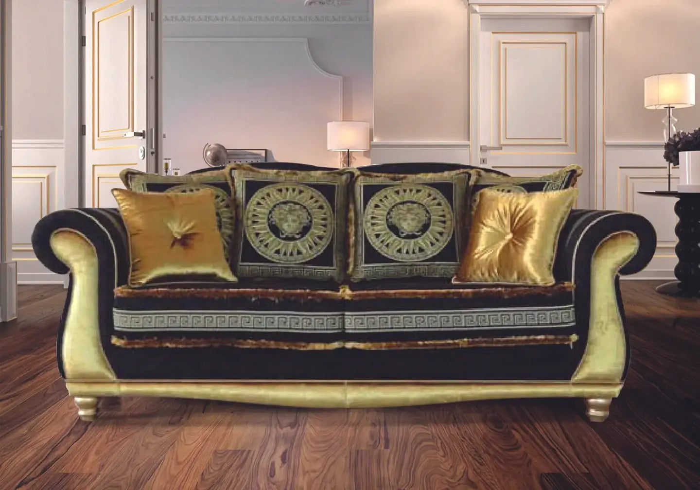 Canapé velours doré versace LORIS S.T. Italy
