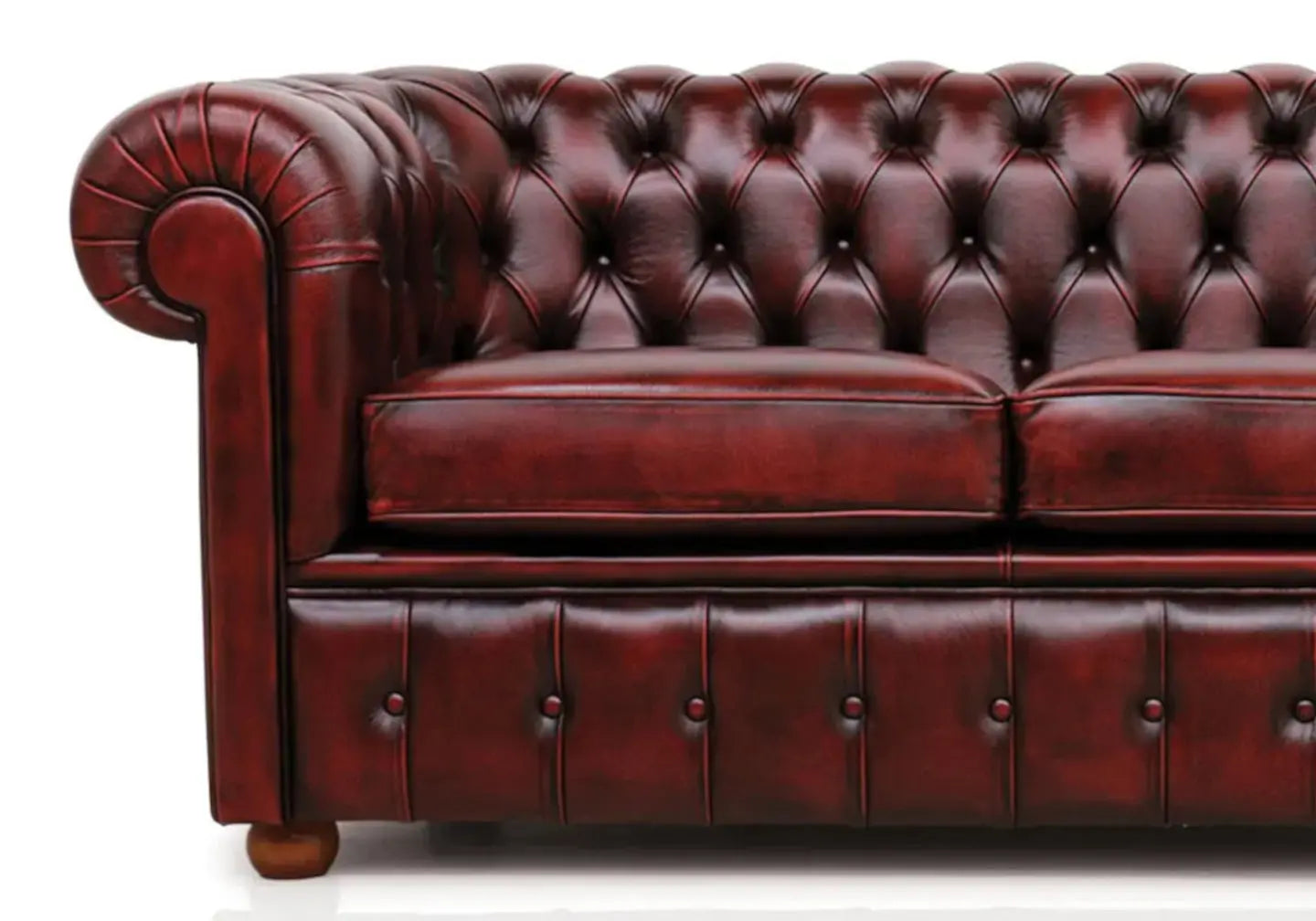 Canapé vintage cuir marron CHESTERFIELD S.T. Italy