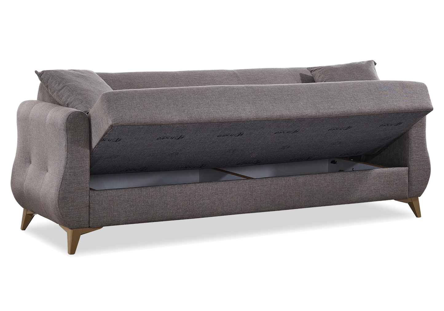 Canapé convertible avec coffre de rangement taupe – CITY
