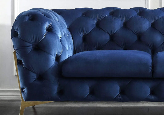 Canapés 3+2+1 chesterfield bleu PACO BM Design