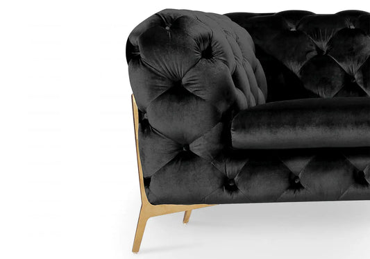 Canapés 3+2+1 chesterfield noir PACO BM Design