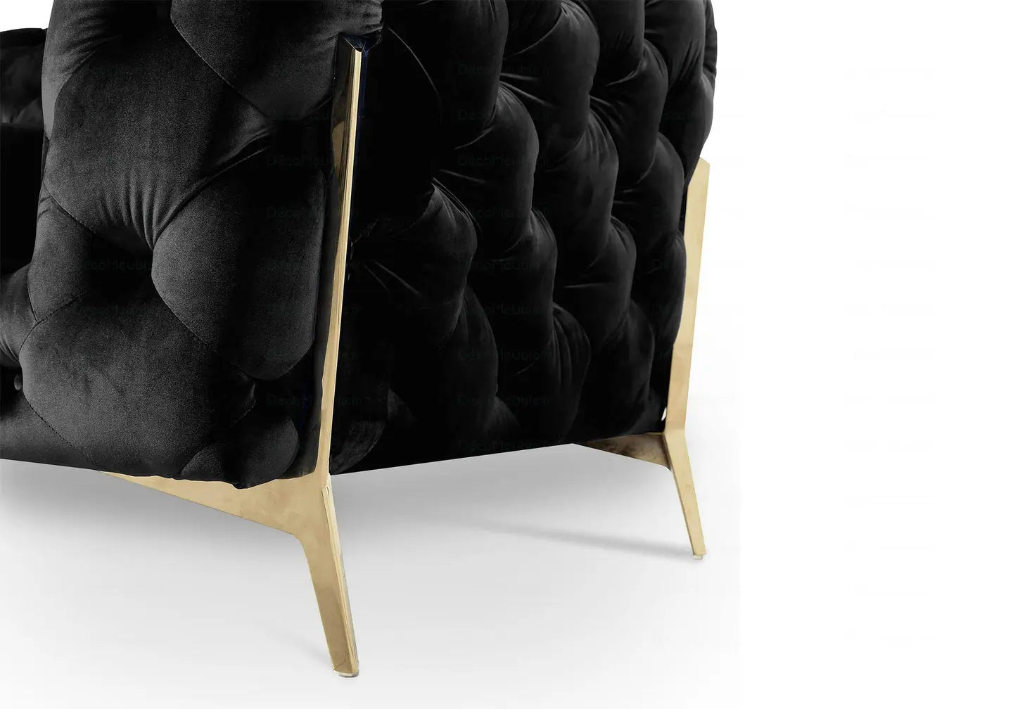 Canapés 3+2+1 chesterfield noir PACO BM Design
