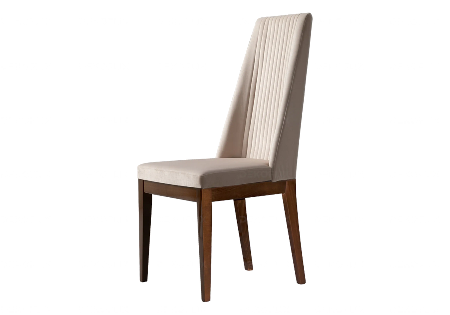 Chaise Noyer velours Beige – Confort Eva Design Élégance DEKOFLIX